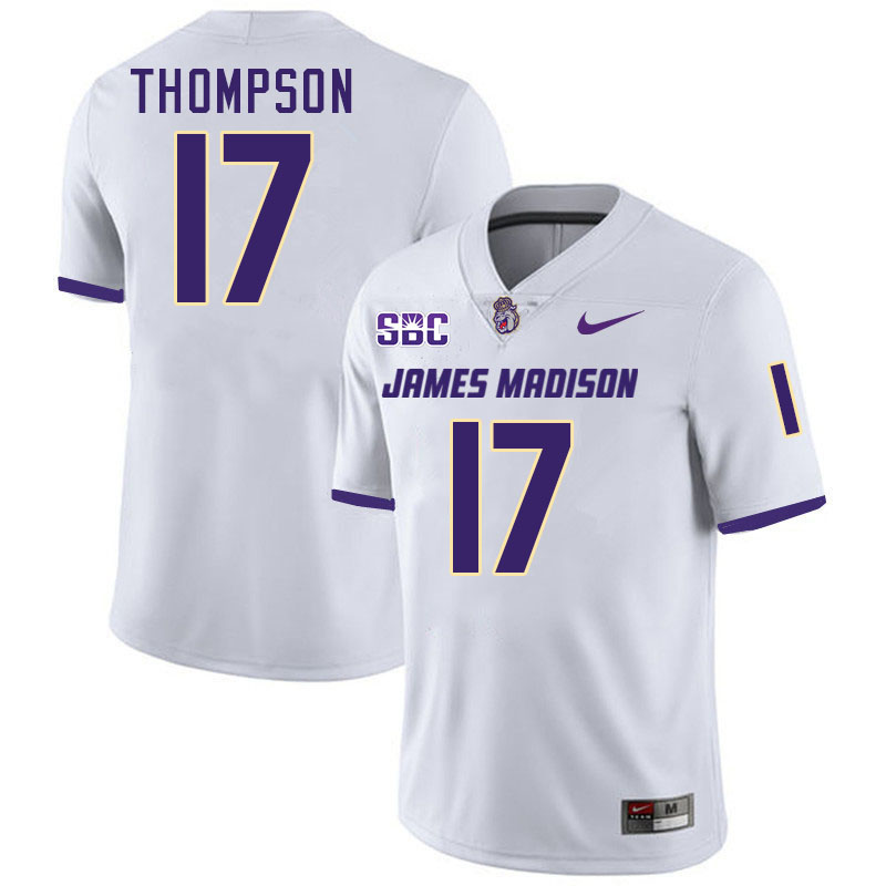 #17 Taylor Thompson JMU Jersey,James Madison Dukes Football Jerseys Stitched-White